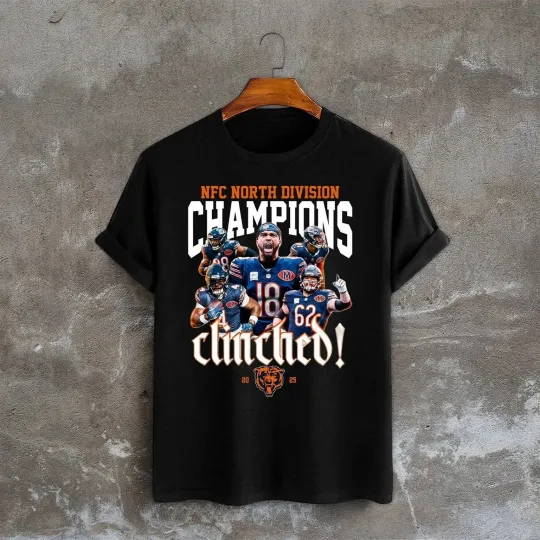 Discover Hot Chicago Bears 2025 NFC North Division Champions T-Shirt