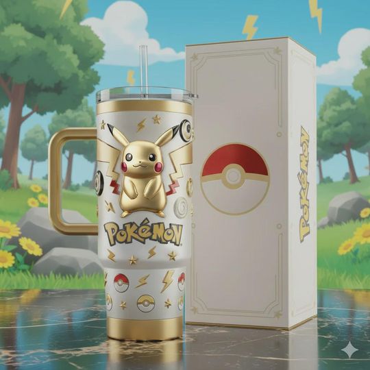 Discover Gold Anime Character Insulated Cup 40oz Travel Mug Cute Kawaii Gamer Fan Gift