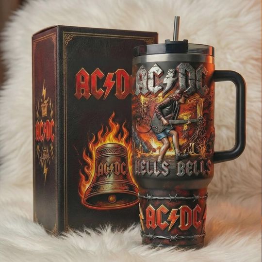 Discover Rock Legend Flame Insulated Cup 40oz Travel Mug Hard Rock Fan