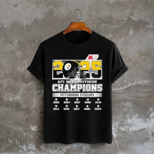 Discover Pittsburgh Steeler AFC North Champions 2025 T-Shirt