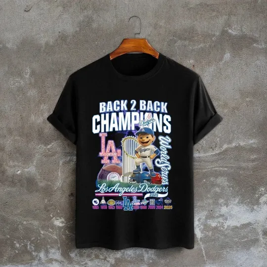 Discover Los Angeles Dodgers 2025 World Series Back-to-Back Champions T-Shirt