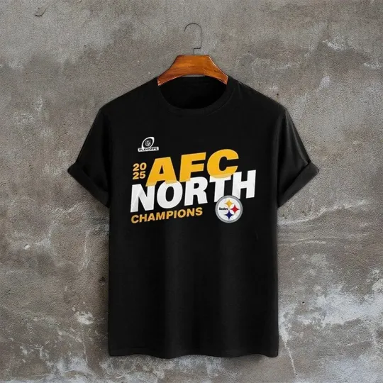 Discover Pittsburgh Steeler 2025 AFC North Champions T-Shirt