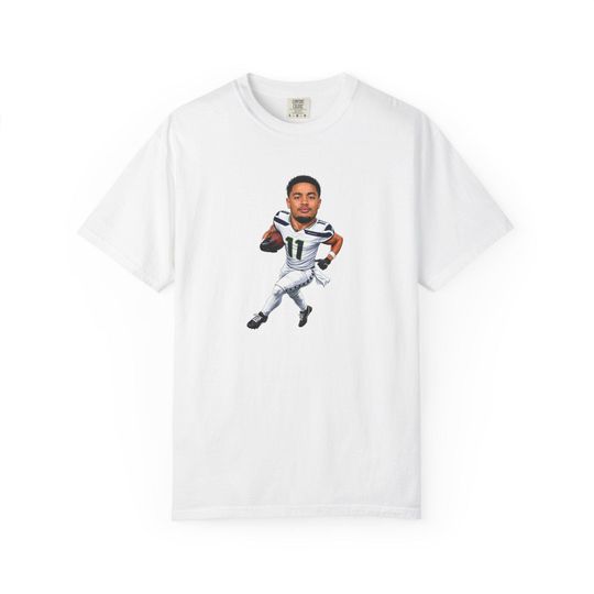Discover Jaxon Smith Njigba Seattle Seahawks | Football Player T-Shirt | Running Quarterback Illustration