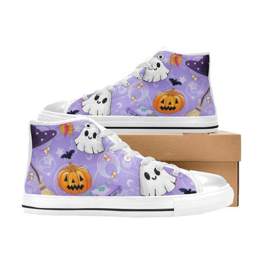Discover Spooky Ghost High Top Shoes Sneakers for Men and Women