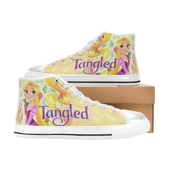 Discover Tangled Princess Rapunzel High Top Shoes Sneakers for Men and Women