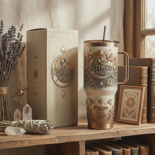 Discover Bohemian Legend Moon and Dove 40oz Tumbler with Handle Insulated Travel Mug Gift