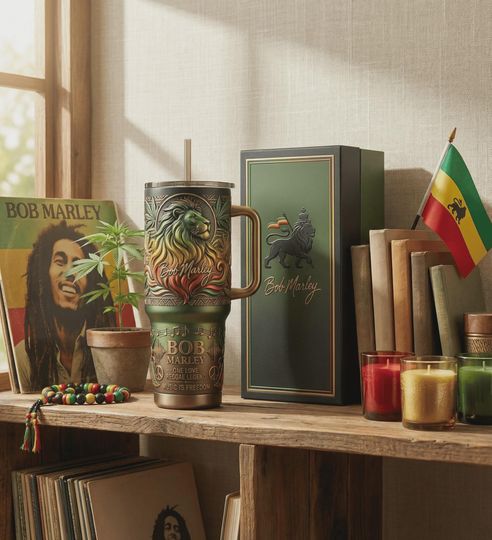 Discover Colorful Reggae Lion Insulated Cup 40oz Travel Mug Music Icon Tribute Fan Gift