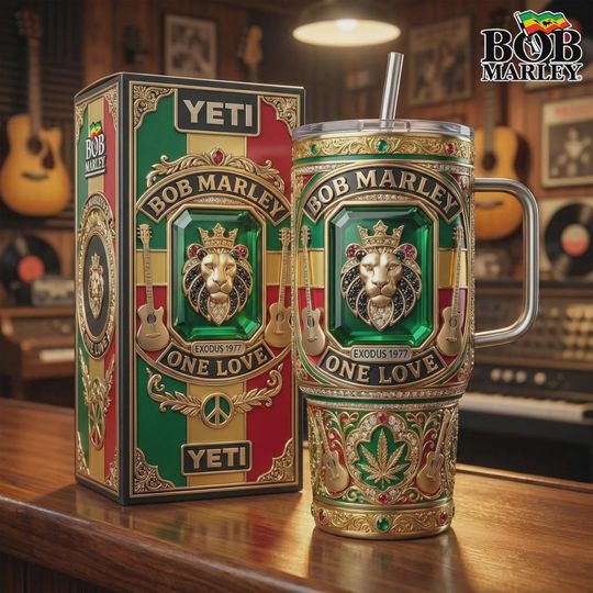 Discover Rasta Lion King Insulated Cup 40oz Travel Mug Reggae Music Lover Gift Jewel