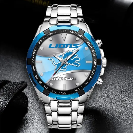 Discover Personalized Detroit Football Lionss Team Alloy Men Quartz Watch Gift For Him