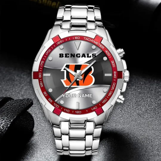 Discover Personalized Cincinnati Football Bengalss Team Alloy Men Quartz Watch Gift