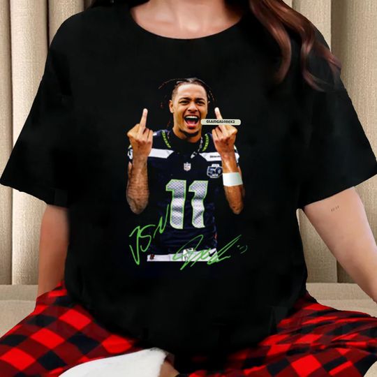 Discover Jaxon-Smith-Njigba Flipping the Bird Shirt, Seattle Football Unisex Funny Shirt, Gift For Fan Shirt