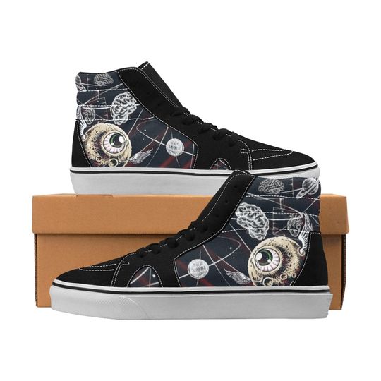 Discover Cosmic Eyeball & Skull High Top Shoes Sneakers for Men and Women