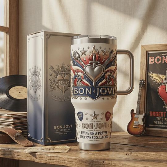 Discover Classic Rock Heart Insulated Cup 40oz Travel Mug American Legend Fan