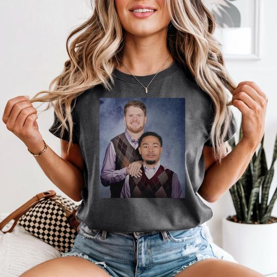 Discover Sam Darnold Jaxon Smith-Njigba Football Shirt, Seattle Step Bros Tee, Funny Football Gift Unisex