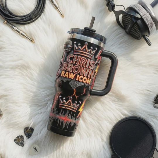 Discover R&B Pop Star Icon 40oz Tumbler with Handle Music King Fan Travel Mug