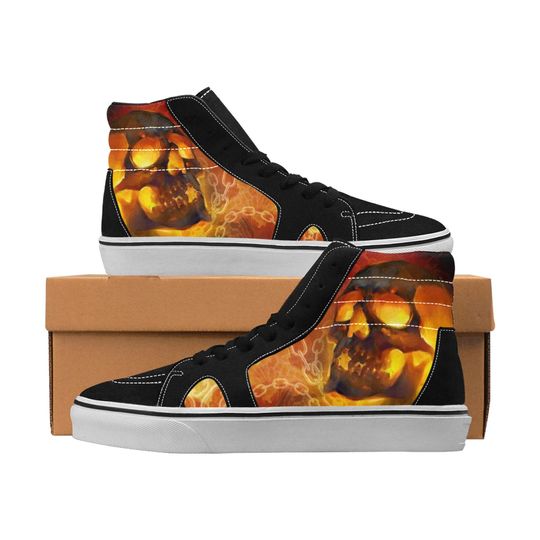 Discover Halloween Skull High Top Shoes Sneakers for Men and Women