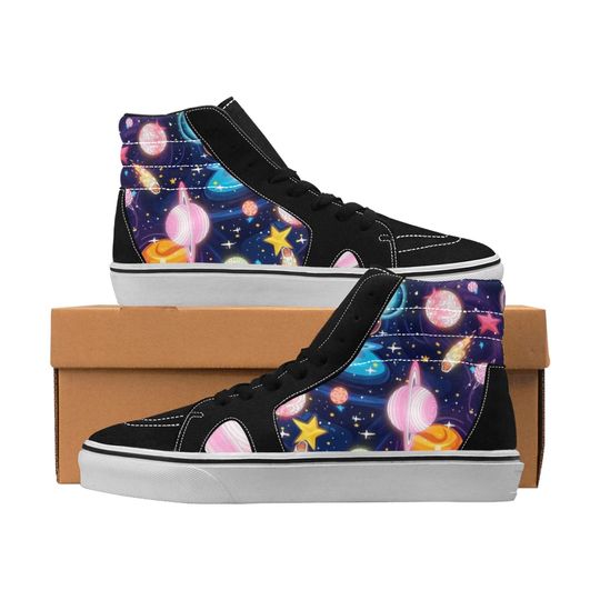 Discover Galaxy Psychedelic Space High Top Shoes Sneakers for Men and Women