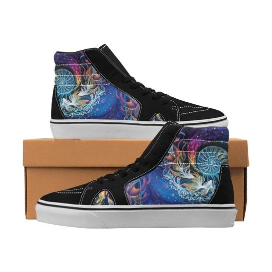 Psychedelic Jellyfish High Top Shoes Sneakers for Men and Women