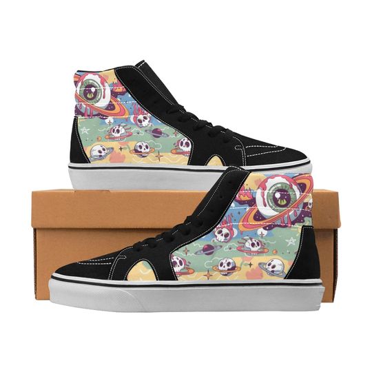 Discover Cosmic Skull High Top Shoes Sneakers for Men and Women