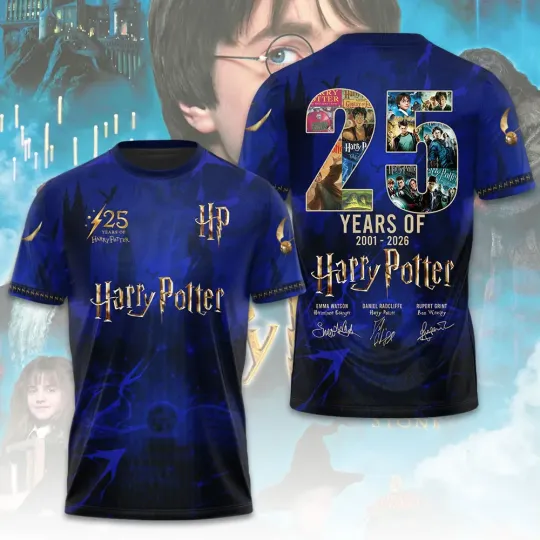 Discover Harry Potter 2001-2026 25 Years 3D Shirt S-5XL M1