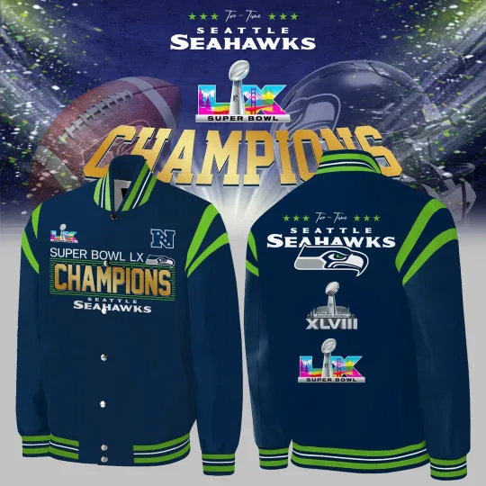 Discover New!! Seattle 1Seahawks 2026 SB LX Champions Bomber Jacket All Size