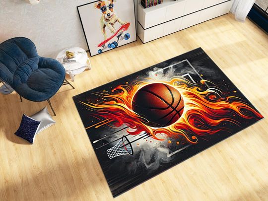 Discover Basketball Court Rug: Personalized NBA Team Sports Decor