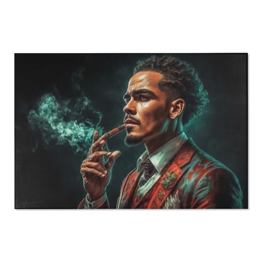 Discover Area Rug - Trae Young Holding a Cigar - Trae Young Rug - Basketball/NBA Bedroom Mat - Size 24" X 36" - Gift for her, him, basketball fan