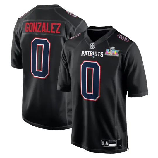 Discover Men's Patriotss Christian Gonzalez Black Super B.owl LX Patch Fashion Game Jersey