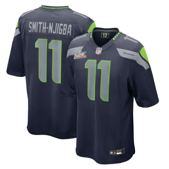 Discover Men's Seahawkss Jaxon Smith-Njigba Super B.owl LX Patch Game Navy Jersey