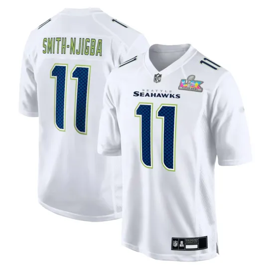 Discover Men's Seahawkss Jaxon Smith-Njigba White Super B.owl LX Patch Game Jersey
