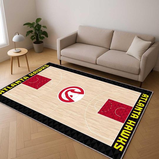Discover Basketball Court Area Rug, Kids Play Rug, Indoor Game Room Carpet, Boys Rug, NBA Style Basketball Field Carpet, Mancave Rug, Custom Play Mat