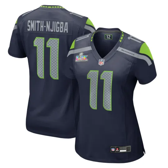 Seahawks Jaxon Smith-Njigba College Navy Super B.owl LX Patch Game Jersey