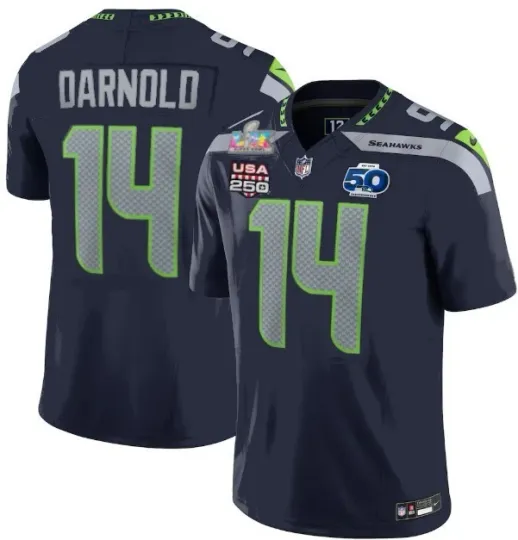 Discover Sam Darnold Seattle Seahawkss Super Bow.l LX 2026 Jersey All STITCHED