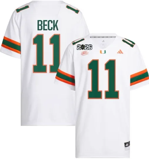 Discover Carson Beck Miami C.F.P Jersey 2026 Patch New STITCHED