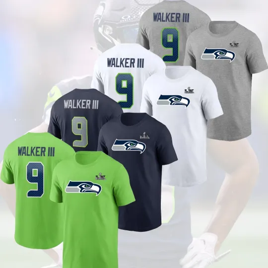 Discover Kenneth Walker III #9 Seattle Seahawks Super Bowl LX Name &amp