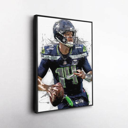 Sam Darnold Seattle Seahawks Print Football Wall Art Poster Man Cave Decor Sports Gift for Seahawks Fans