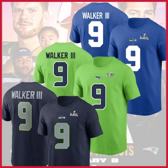 Discover Kenneth Walker III #9 Seattle Football Team Name & Number Super Bowl