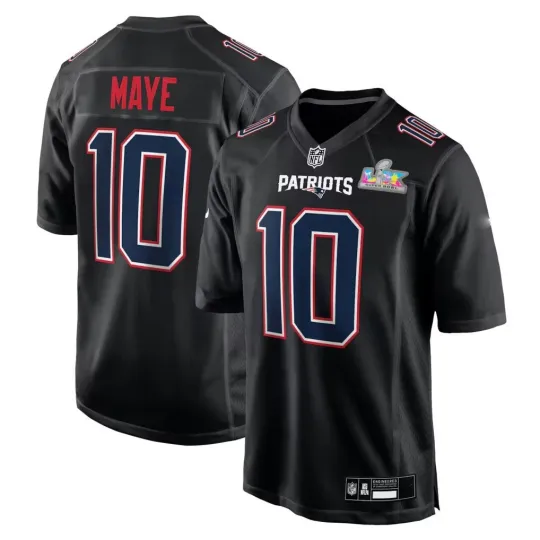 Discover Patriotss #10 Drake Maye Super B.owl LX Patch Game Men's Jersey Black S-3XL