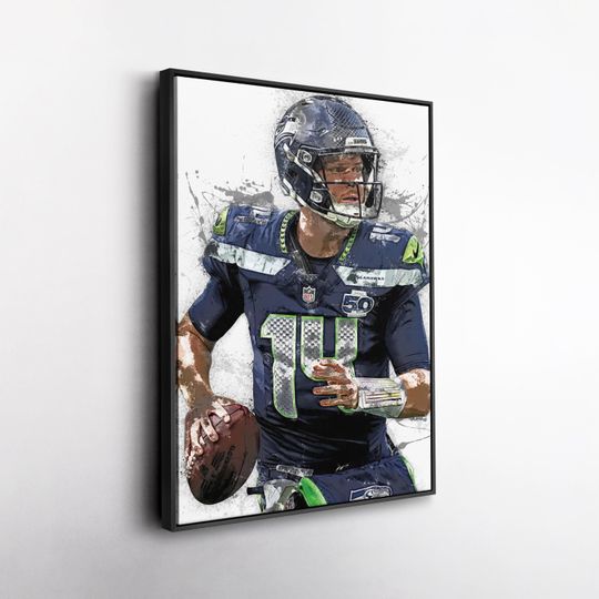 Discover Sam Darnold Print  Seattle Seahawks Wall Art, Football Decor for Home & Man Cave, Athlete Gift