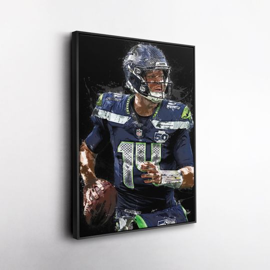 Sam Darnold Wall Art, Seattle Seahawks Poster, Kids Room Decor, Man Cave Gift, Wall Art