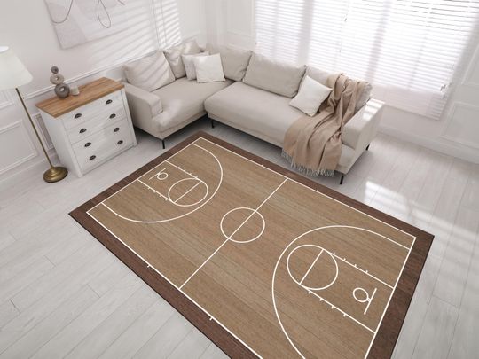 Basketball Rug, Basketball Court Rug, Court Rug, Sport Rug, Team Spirit Rug, Trendy Rug, Living Room Rug, Home Decor, NBA Rug, Game Rug