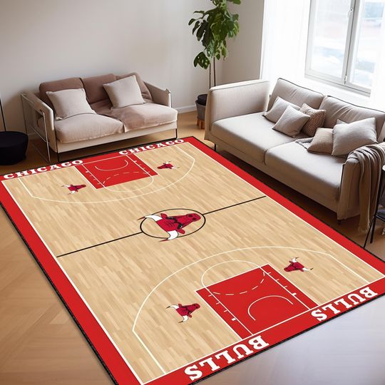 Discover Basketball Court Rug, Bulls Rug, My Team Rug, Teen Room Carpet, Gift Rug, Birthday Gift, Children Play Rug, Man Cave Rug, Basketball Team