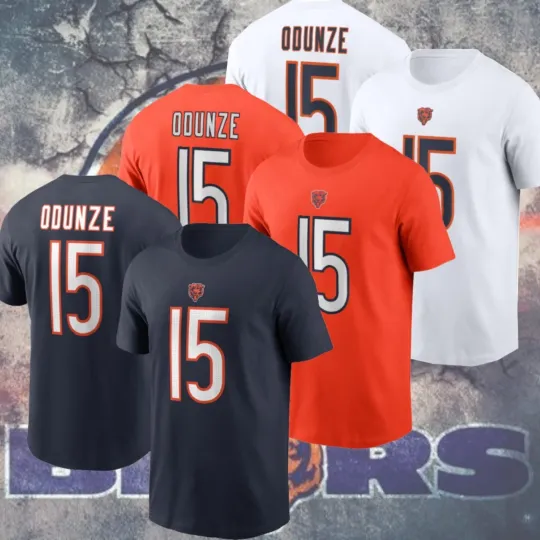 Discover Rome Odunze Bears Football Double Sided T-Shirt Number 15 Fan Gift