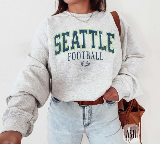 Discover Vintage Seattle Football Sweatshirt, Seattle Football T-Shirt, Gift for Seattle Fan, Football Sunday Shirt