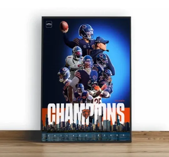 Chicago Bears 2025 NFC North Division Champions Poster