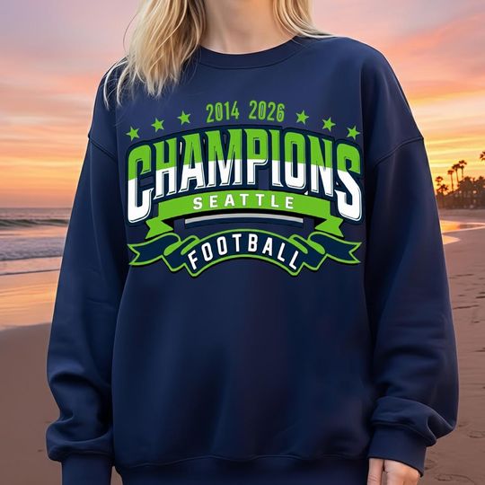 Discover Seattle Football Champion 2026 Sweatshirt, Seattle Champion, Retro American Football Bootleg Gift