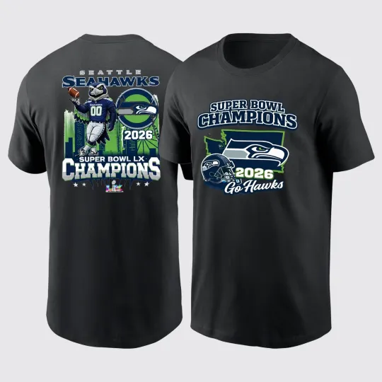 Seattle Seahawks 2026 Super Bowl LX Champs 2 sided Shirt