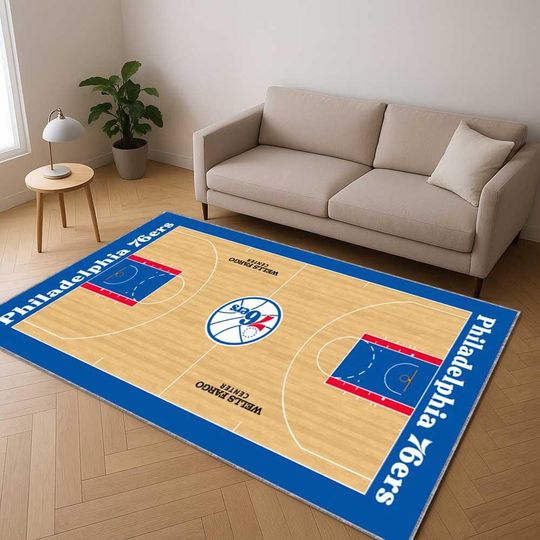 Discover Basketball Court Area Rug, Kids Play Rug, Indoor Game Room Carpet, Boys Rug, NBA Style Basketball Field Carpet, Sports Rug, Mancave Gift Mat