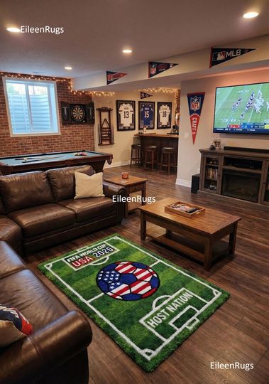 Discover Hand-Tufted Wool Soccer Rug  USA 2026 Sports Accent