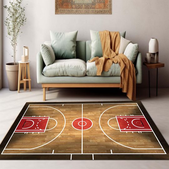 Discover Realistic Basketball Court Rug: Game Room Sport Rug